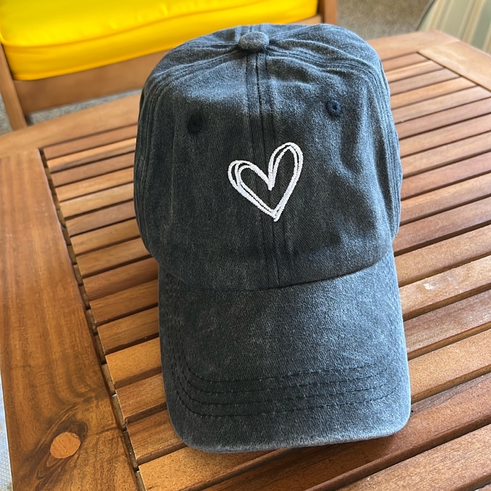 NWT, Ball Cap With Embroidered Heart